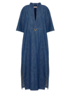 VALENTINO WOMEN'S COTTON-CHAMBRAY CAFTAN DRESS