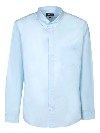 Apc Cotton Shirt In Blue
