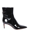 Santoni Leather Ankle Boot In Black