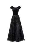 Saiid Kobeisy Beaded Tulle Skirt With Velvet Bodysuit In Black