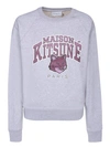 Maison Kitsuné Crewneck Sweatshirt With Logo Print In Grey