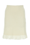 Chloé Chloe Ivory Stretch Wool Blend Skirt