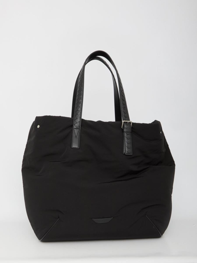 Bottega Veneta Nylon Shopping Bag In Black