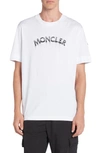 Moncler Logo Cotton Graphic T-shirt In Brilliant White