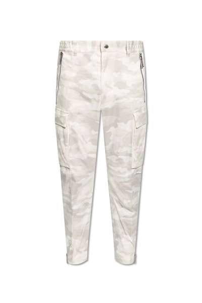 Dsquared2 Tapered Camouflage-print Cargo Trousers In Grey