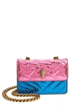 Kurt Geiger Kensington Mini Metallic Handbag In Pink/blue