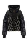 Khrisjoy Black Sequins And Nylon Puff Glossy Down Jacket