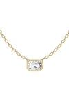 JENNIFER FISHER 18K GOLD RADIANT SOL LAB CREATED DIAMOND PENDANT NECKLACE