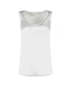 Brunello Cucinelli Silk Satin Tank Top In White