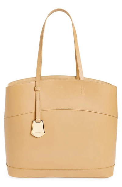 Ferragamo Charming Logo-print Tote Bag In Light Camel/gold