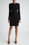 VICTORIA BECKHAM LONG SLEEVE WOOL BLEND MINIDRESS