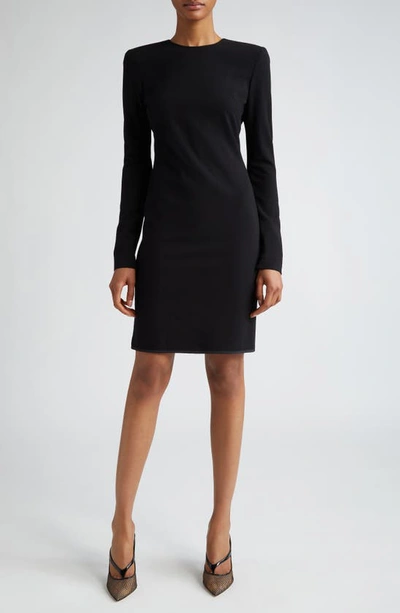 Victoria Beckham Fitted Mini Dress With Shoulder Pads In Black