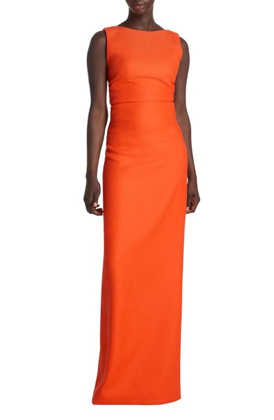St John Women's Evening Cut-out Wool Gown In Persimmon