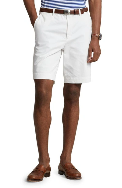 POLO RALPH LAUREN FLAT FRONT STRETCH TWILL CHINO SHORTS