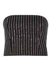 Rotate Birger Christensen Rotate Cropped Top With Sequined Stripes In Black