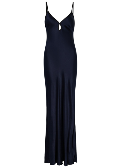 Bec & Bridge Cedar City Satin Maxi Dress In Navy