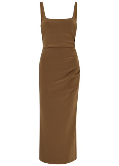 Bec & Bridge Yasmin Slim-fit Stretch-woven Midi Dress In Brown