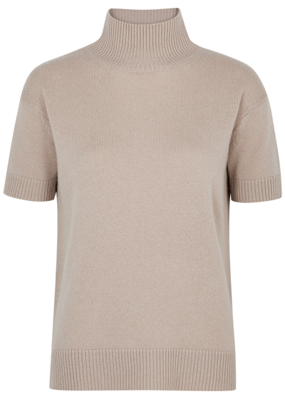 's Max Mara Paola High-neck Wool-blend Top In Sand