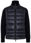 MONCLER QUILTED SHELL AND STRETCH-WOOL JACKET