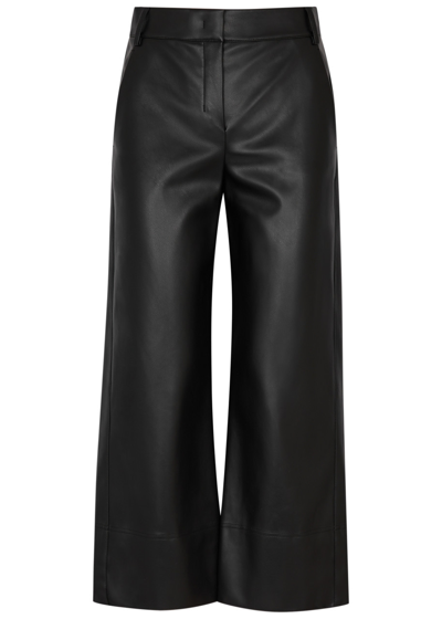 's Max Mara Soprano Cropped Faux Leather Trousers In Black