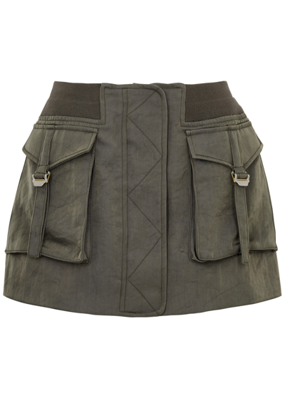Dion Lee Aviator Nylon Mini Skirt In Khaki