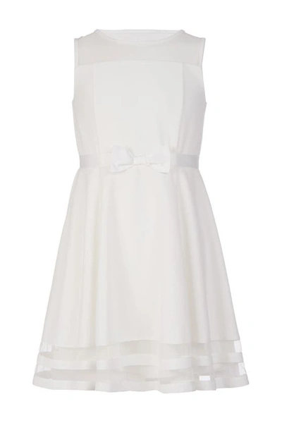 Calvin Klein Kids' Girl's Illusion Mesh-hem Dress In Whipped White