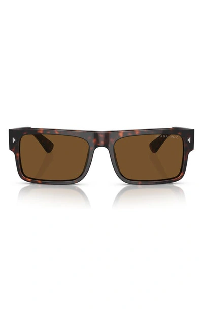 PRADA PRADA 59MM POLARIZED RECTANGULAR SUNGLASSES