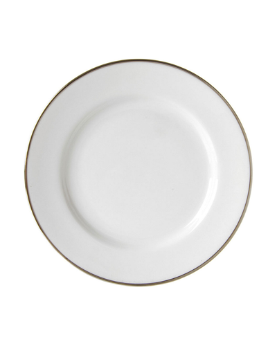 Ten Strawberry Street Set Of 6 Silver Line Salad/dessert Plates In White