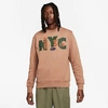 Nike Men's Sportswear Club Fleece Jdi Nyc Crewneck Sweatshirt In Archaeo Brown