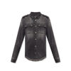 Balmain Cotton Denim Shirt In Black