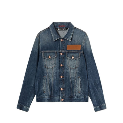 Palm Angels Denim Jacket In Blue