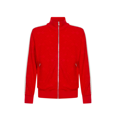 Palm Angels Terry Track Jacket In Red