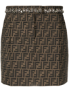 FENDI ZUCCA MONOGRAM MINI SKIRT - WOMEN'S - VISCOSE/POLYESTER/COTTON