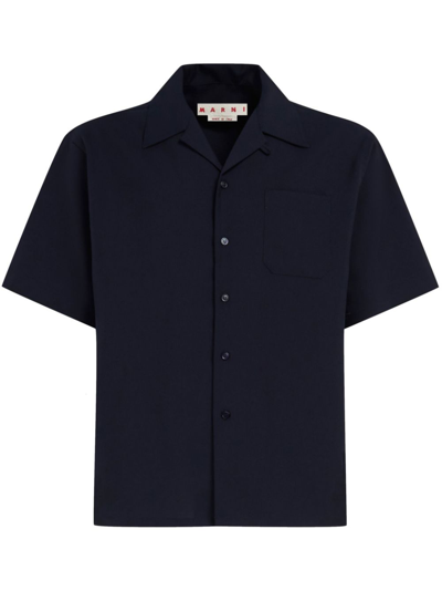 Marni Virgin Wool Shirt In Blue