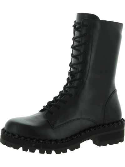 Steve Madden Conrad Womens Embellished Combat & Lace-up Boots In Black