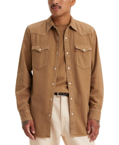 Levi's Men's Classic Standard Fit Western Shirt In Angler Otter Overdye