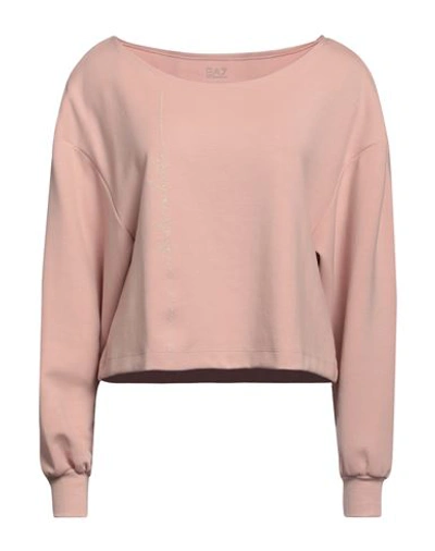 Ea7 Woman T-shirt Blush Size L Modal, Polyester, Elastane In Pink