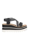 Stella Mccartney Womens Criss-cross Knit Platform Sandals In Black