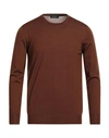 Drumohr Man Sweater Brown Size 40 Cotton