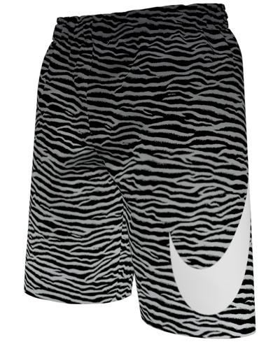 Nike Kids' Big Boys Tiger Fade 7" Volley Swim Shorts In Black