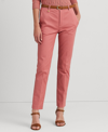 Ralph Lauren Double-faced Stretch Cotton Pant In Pink Mahogany