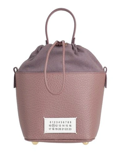 Maison Margiela Woman Handbag Purple Size - Bovine Leather, Cotton, Polyester, Brass, Zinc