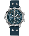 HAMILTON MEN'S SWISS AUTOMATIC CHRONOGRAPH KHAKI AVIATION X-WIND BLUE TEXTILE STRAP WATCH 45MM