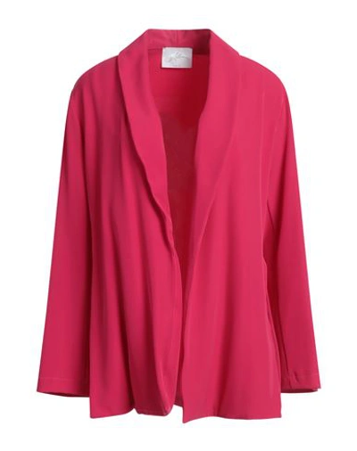 Soallure Woman Blazer Magenta Size 2 Polyester, Elastane