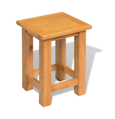Vidaxl End Table Solid Oak Wood 10.6"x9.4"x14.6" In Brown