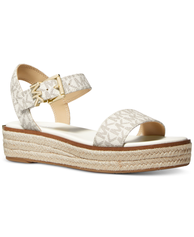 Michael Kors Richie Logo Platform Espadrille Sandal In Natural