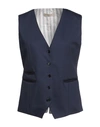 Circolo 1901 Woman Tailored Vest Navy Size 8 Cotton, Elastane In Navy Blue