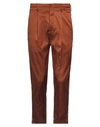 Paolo Pecora Man Pants Brown Size 28 Viscose, Cotton, Elastane In Brown