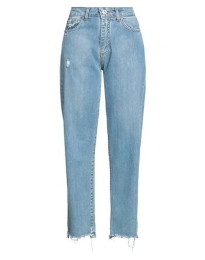 Klixs Woman Denim Pants Blue Size 30 Cotton, Elastane