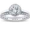 Pompeii3 2 Ct Eco Freindly Lab Created Diamond Madelyn Halo Engagement Ring & Eternity Ring In Multi